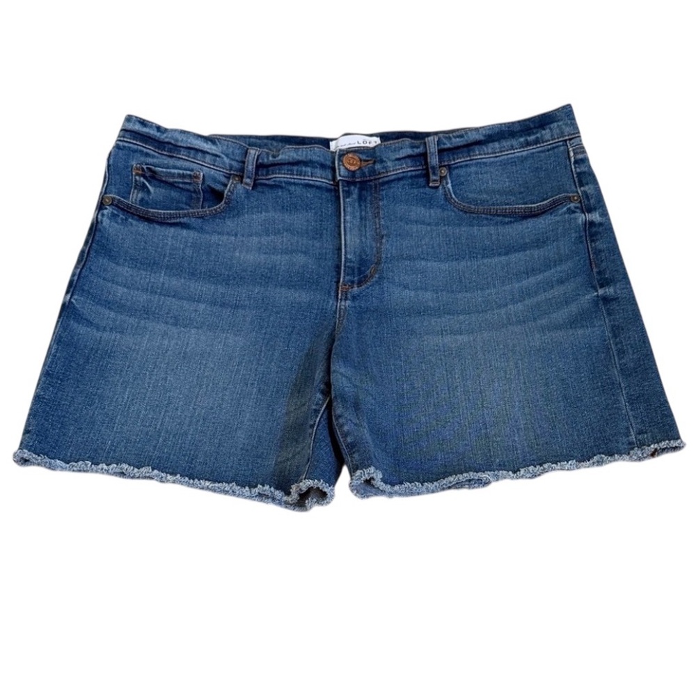 Ann Taylor Loft Denim Blue Raw Hem Women's Shorts Size 31/12